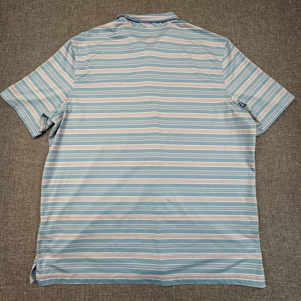 Vineyard Vines Performance Polo Shirt Mens XL Blue Pink Striped Forsythe Logo - Picture 4 of 9